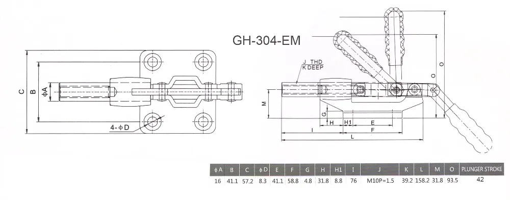 2 шт. нажимная тяга тип GH 304 EM удерживающая емкость 386кг поршневой ход 42 мм тумблер