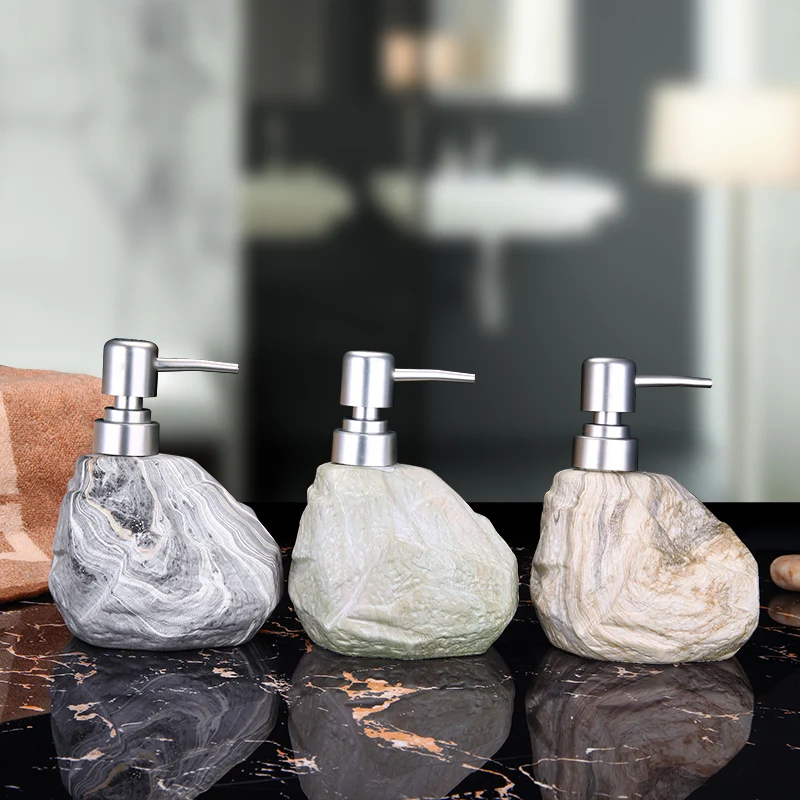 Creative ceramics  antique stone hand wash bottle hotel shampoo shower bath liquid soap dispenser bottle