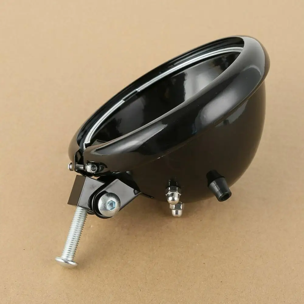 Корпус для фар 5 75 &quot5 3/4&quot с монтажным блоком Harley Dyna Street Bob Fat FXDB FXDF Black/Chrome|Накладки