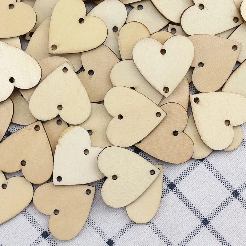 

Creative Wood Tags 50pcs/lot Heart Circle & Star Designs Wooden Tags Sewing Needle Craft DIY Accessories