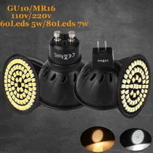 Mr16 Светодиодные лампы 5 Вт 7 Вт GU10 светодиодные лампы 110 В 220 В 60 80leds SMD 2835 смарт IC Ампуле LED Bombillas для домашнего Освещение