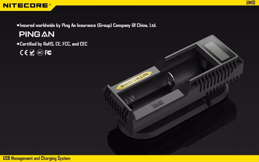 NITECORE умное зарядное устройство UM10 Digi зарядное устройство ЖК-дисплей Универсальный USB мощность для литий-ионного IMR батарея Путешествия адаптер питания