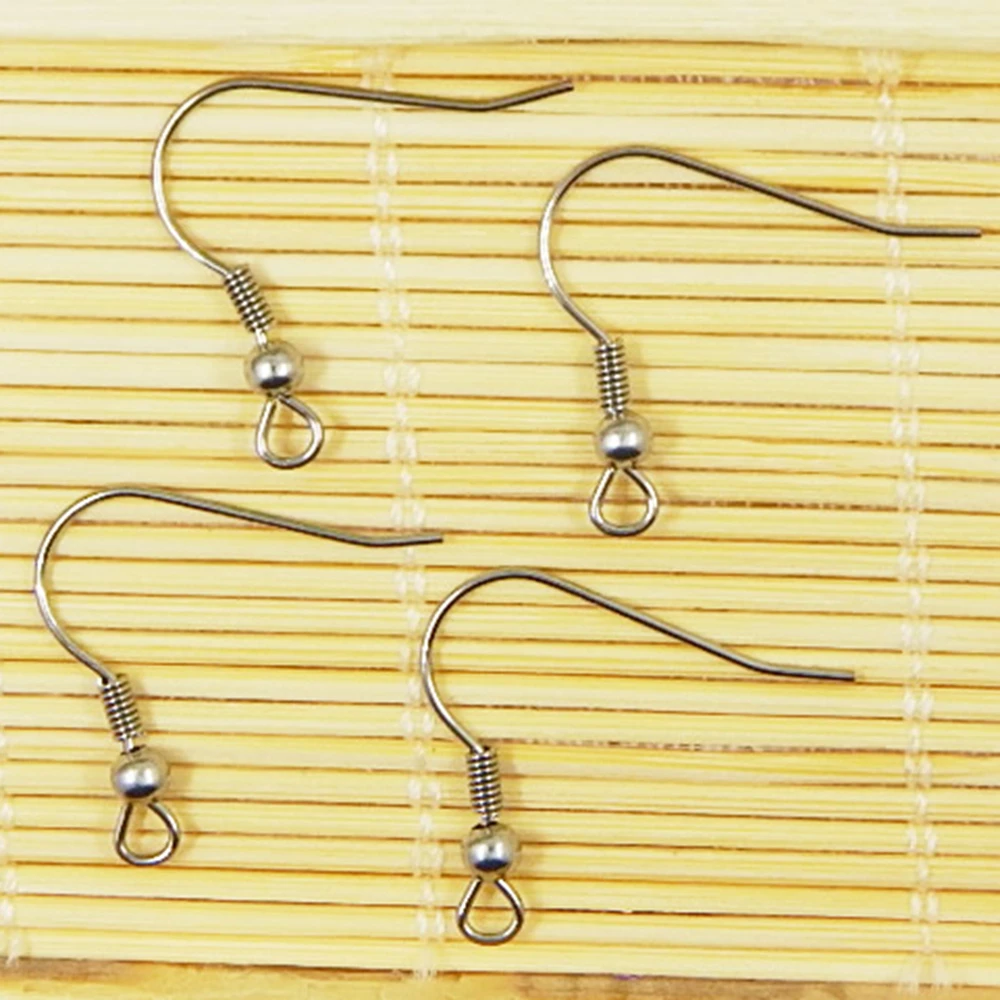 Lot of 800pcs Stainless steel Earring Hook Ear Wires Hooks with Bead + Coil Earring Finding