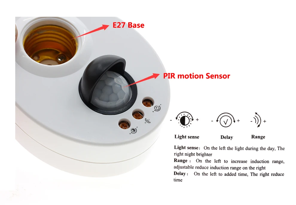 E27 лампа база инфракрасный PIR сенсор управление светом звуком сенсор лампа держатель Звук управление Держатель автоматический настенный светильник лампа Разъем