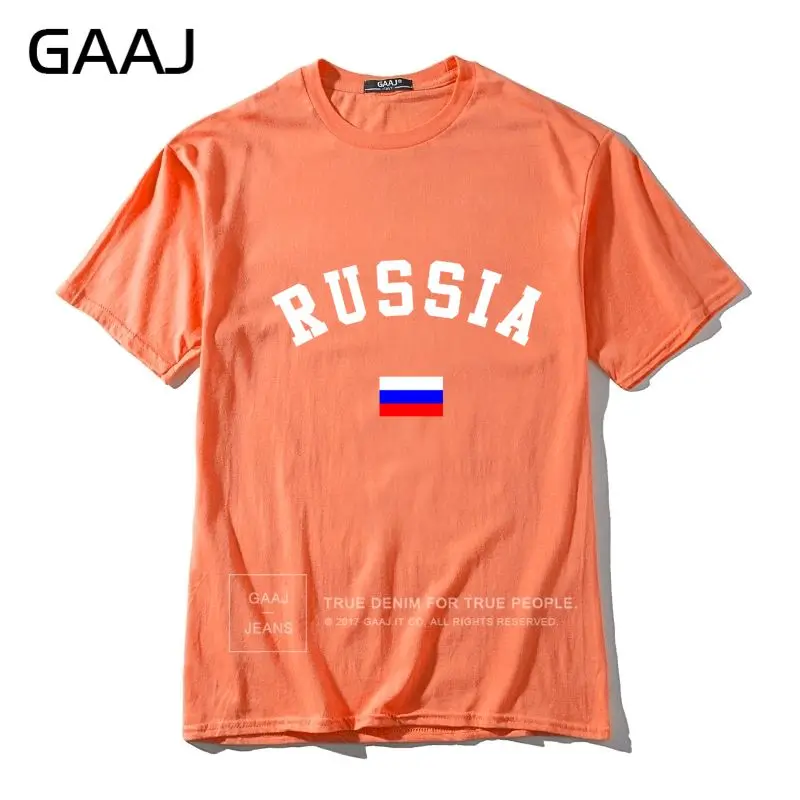 Российский флаг, мужские футболки, одежда для мужчин с принтом букв, футболки для мужчин, футболка, брендовая одежда, одежда, забавная мода, лето - Цвет: Orange