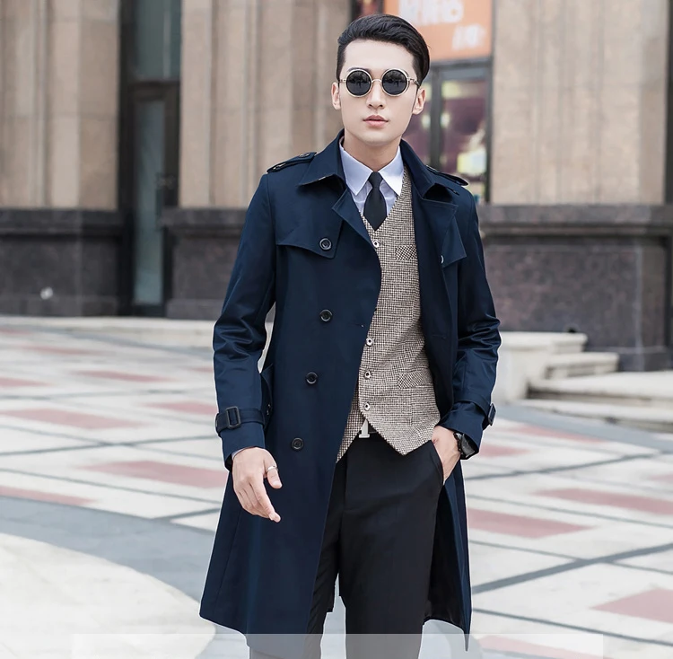 2015 Male trench outerwear slim men's clothing autumn commercial coat very large  medium-long plus size S-5XL 6XL 7XL 8XL 9XL