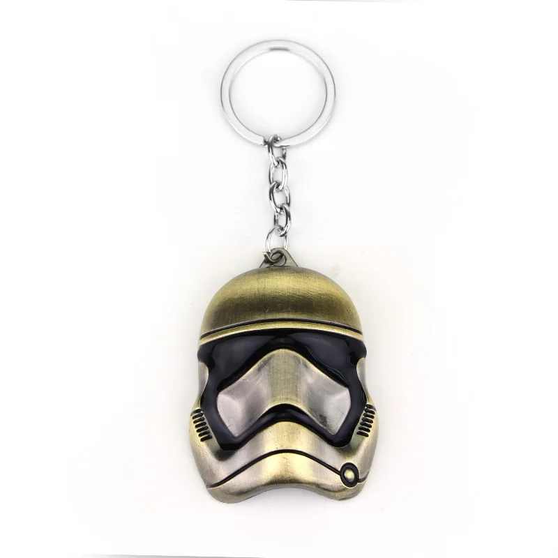 11 Style Star Wars Keychain StormTrooper Helmet Storm Trooper Pendant Key Chain Darth Vader Mask Superhero Keyring Key chain - Цвет: Bronze