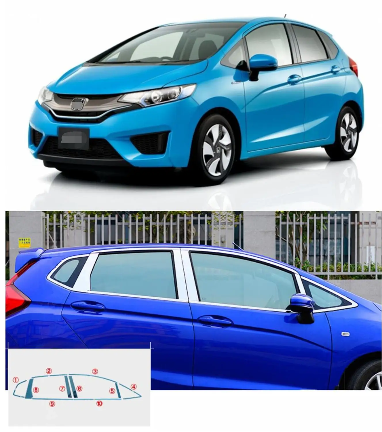 Наружная крышка для подоконника из нержавеющей стали отделка honda fit jazz 2008 2009 2010 2011