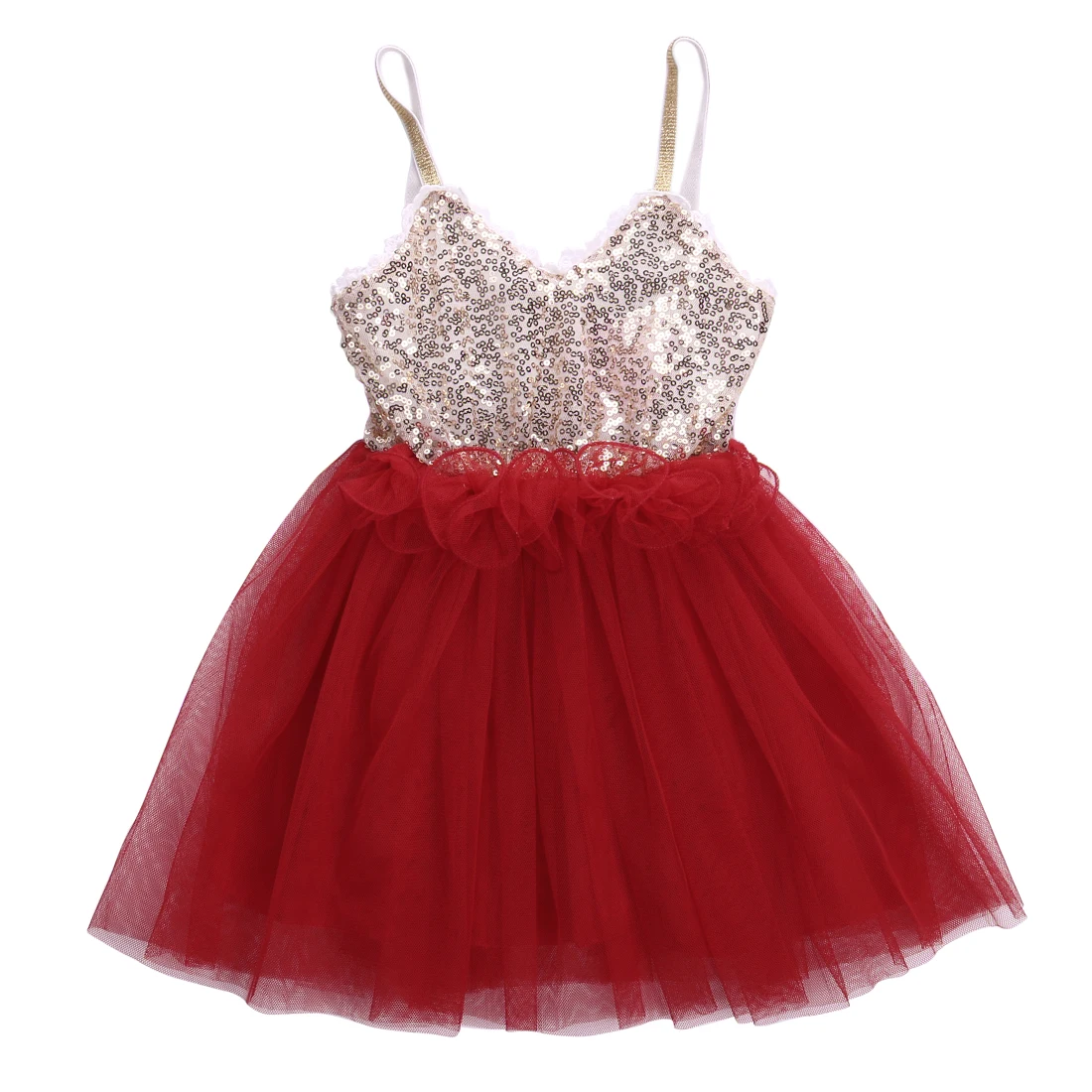 5Colors Christmas Princess Baby Kids Girls Child Xmas Dress Sequins