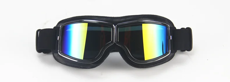 Кожаный Ретро реактивный шлем винтажные мотоциклетные очки Стиль Мотоцикл Скутер байкерские очки
