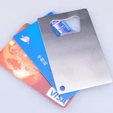 100 шт Полиэтиленовая упаковка бумажник размер из нержавеющей стали открывашка для бутылок размером с кредитную карту открывалка