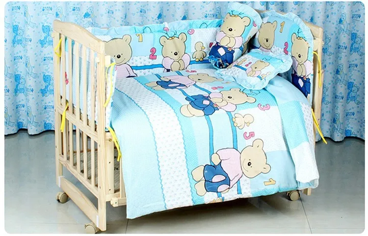 Promotion! 10PCS Baby Crib Bumper Kids baby crib bedding set baby bedding baby crib sheets (bumper+matress+pillow+duvet)