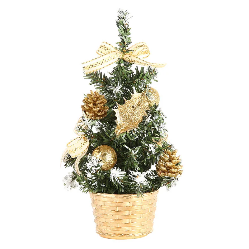 Рождественские Мини-елки 20 см-40 см, рождественские украшения, маленькая сосновая елка, размещенная на рабочем столе, рождественские праздничные украшения, Корабль из США - Цвет: G