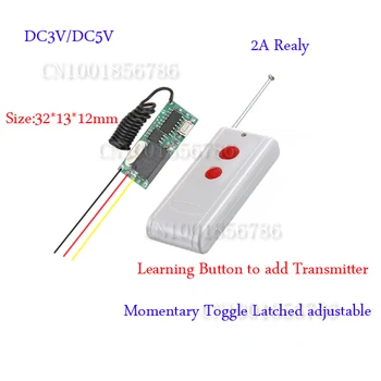 

wireless remote control Remote Switch 3v 5v DC 10A Relay Receiver + Long Range Transmitter 50-1000m Power Switch 315/433