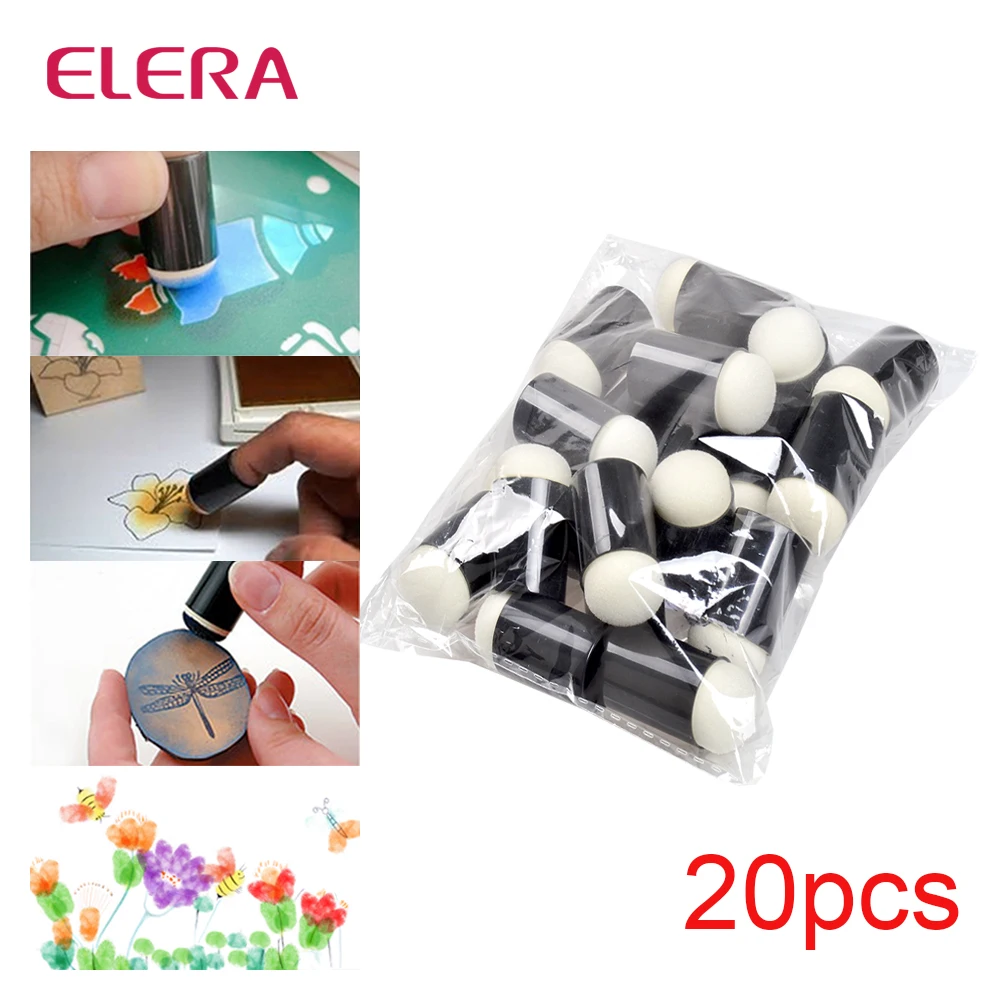 

ELERA 20pcs/lot Finger Daubers Foam For Applying Ink Chalk Iinking Staining Altering Any Craft Project Finger Painting