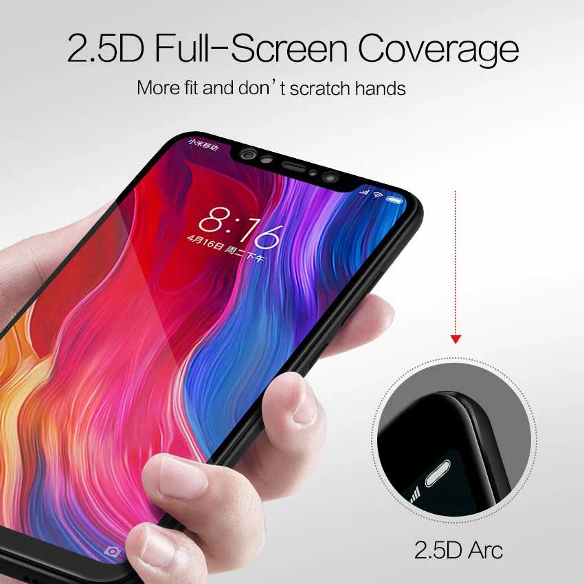 Закаленное стекло Xiaomi Pocophone F1 защитная пленка для экрана TCICPC 9H 2.5D полное покрытие