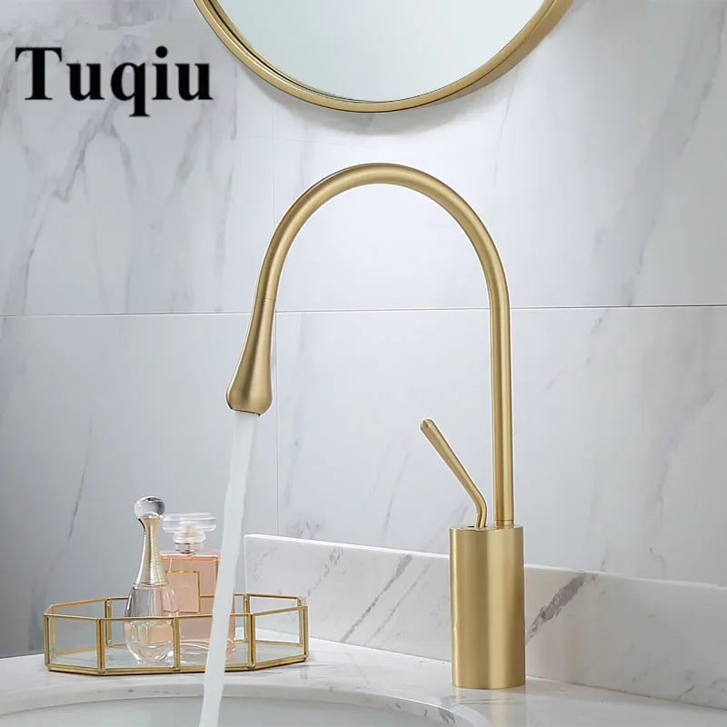 Kaufen Becken Armaturen Gebürstet Gold Schwarz Weiß Waschbecken Wasserhahn Messing Wasserhahn Einzigen griff Küche Wasserhahn Swivel Waschbecken Wasser Kran neue Ankunft