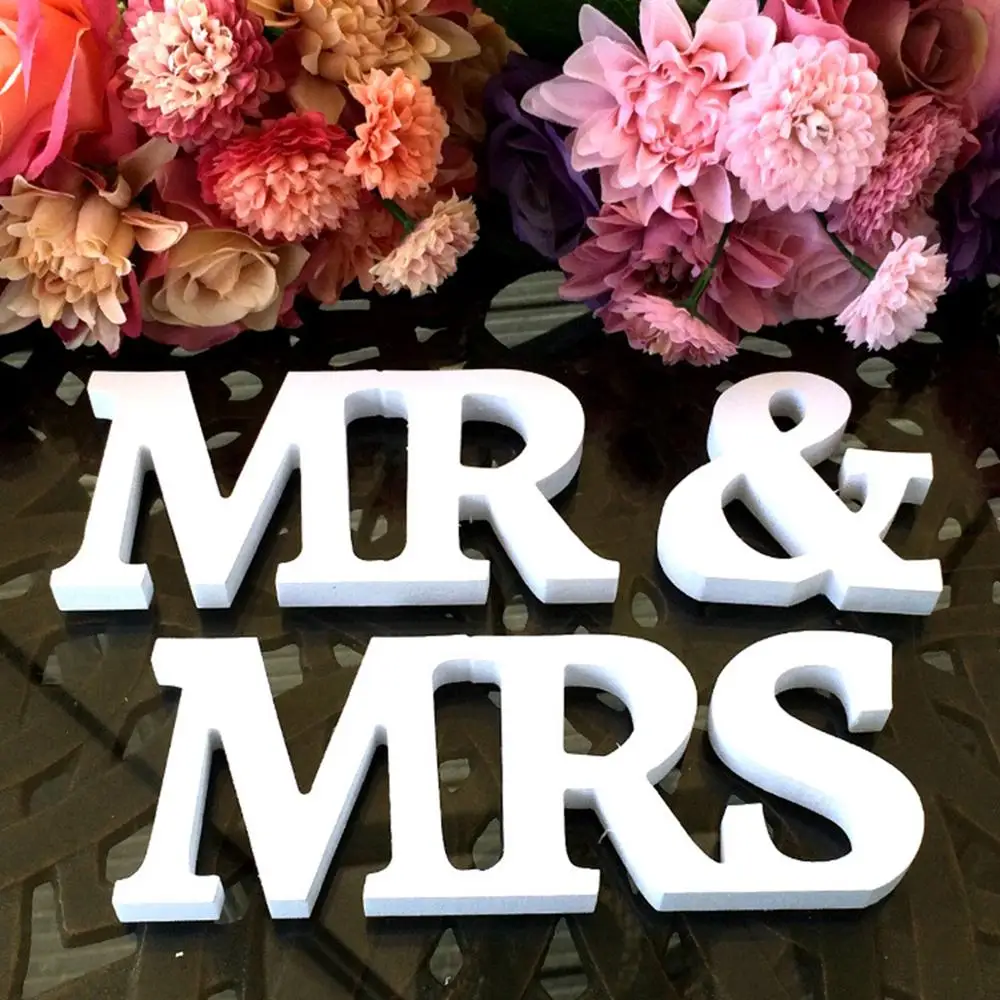 

Taoup Mr & Mrs Wooden Letters Set Propose Prop English Alphabet Letters Wood Rustic Wedding Decor Events Accessories Ornaments
