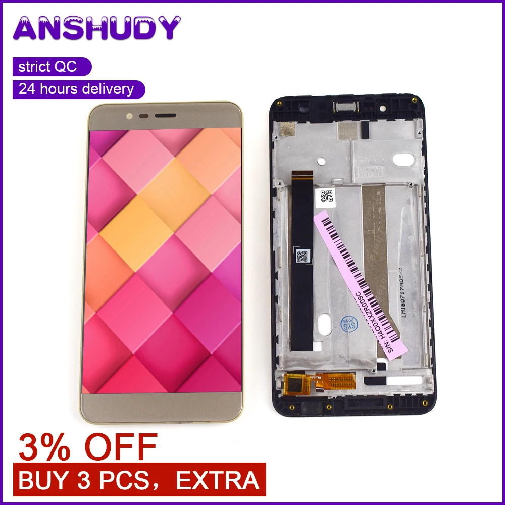 

ZC520TL LCD Display Touch Screen Digitizer Assembly Frame For Asus Zenfone 3 Max ZC520TL Display Screen X008D