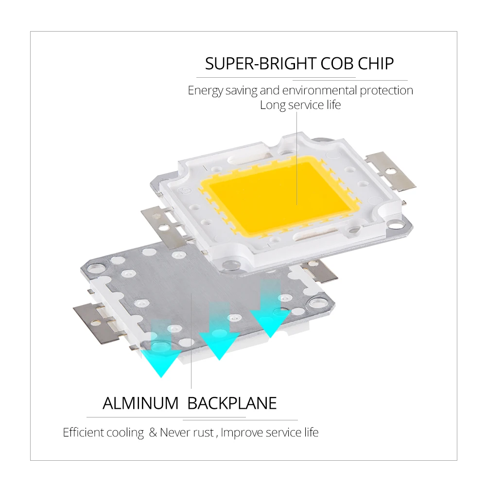 Светодиодные интегрированные точечные лампы COB 10 Вт 20 30 50 100 чип светодиодной SMD