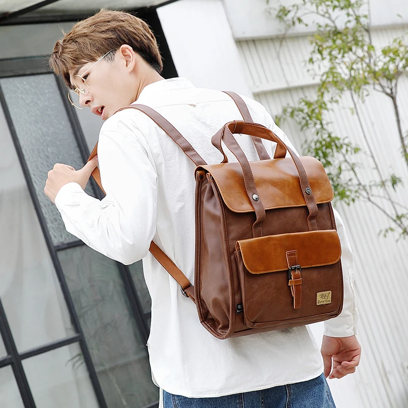 

2019 British Style Retro Shoulder Bag Men's Backpack Men Fashion Leisure Computer Travel Student Bag Harajuku Fashion
