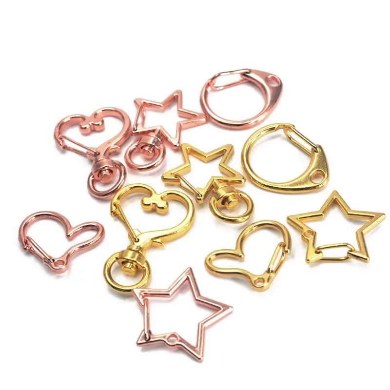 

5Pcs Metal Snap Hook Lobster Clasps Lanyard with Keyring for Keychain DIY Bags