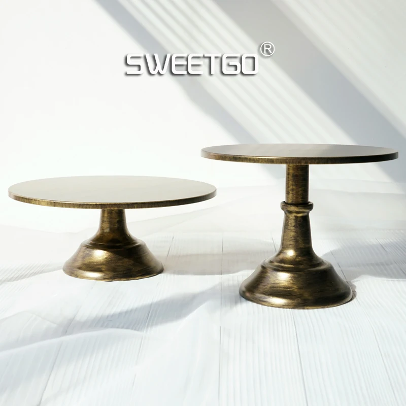 

New arrive Vintnage gold cake stand 10inch/ 12inch wedding party table decoration supplier cake accessory tools