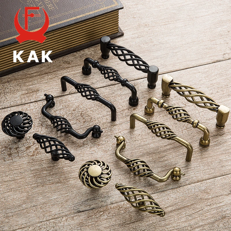 KAK 5PCS Vintage Antique Bronze Cabinet Handles Hollow Out Birdcage Handles Drawer Knobs Wardrobe Door Pullers Furniture Handle KAK 5PCS Vintage Antique Bronze Cabinet Handles Hollow Out Birdcage Handles Drawer Knobs Wardrobe Door Pullers Furniture Handle