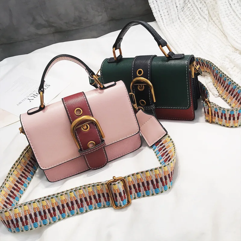 

Crossbody Bags for Women 2019 Fashion New Quality PU Leather Shoulder Bag Hit color Portable Messenger Bag Travel Tote Bag