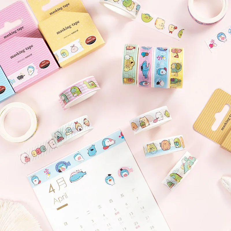 Японская Маскировочная Васи лента Sumikko Gurashi 15 мм Скотч для скрапбукинга