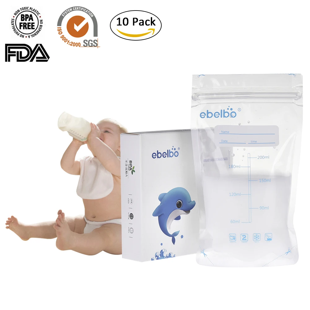 10 шт 200 мл детские пищевые пакеты для хранения грудного молока одноразовые консервантные пакеты пакет для хранения грудного молока для кормления младенцев