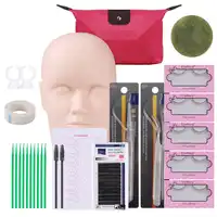 Professional 12PCS/Set Makeup Tool Kit Training Head Model False Eyelashes Extension Practice Silicone Mannequin Head