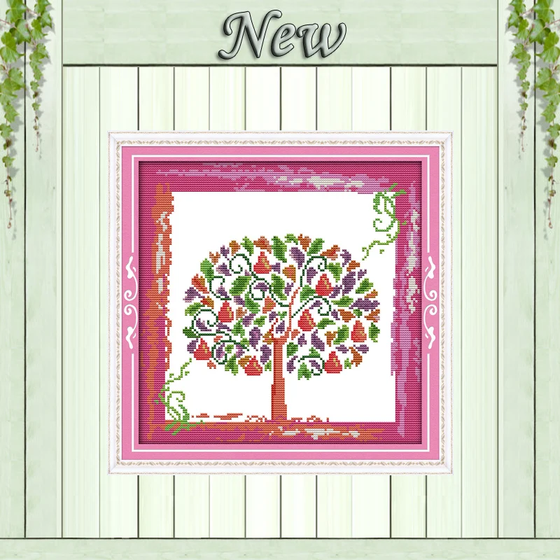 

The tree of life colourful cartoon painting counted printed on canvas DMC 14CT 11CT Cross Stitch Needlework Sets Embroidery kits