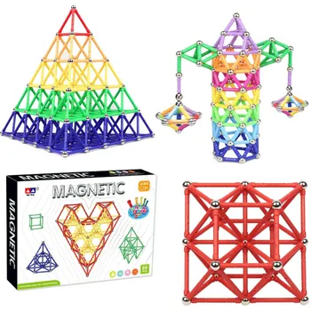 

Hot Magnet Toy Bars Metal Balls Magnetic Building Blocks Construction Toys for Children Intelligence Early Educational Game Toy