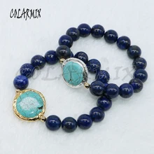 5 шт. браслеты с бусинами, браслеты с голубым камнем, ювелирных изделий, браслеты с камнями, модные ювелирные изделия для женщин 5000