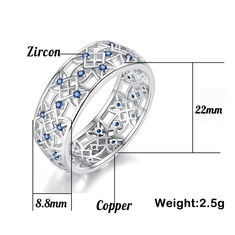 Beiver фианит кольцо для женщин полое двухцветное кольцо белое золото ювелирные изделия Модный популярный горный хрусталь обручальные кольца для женщин