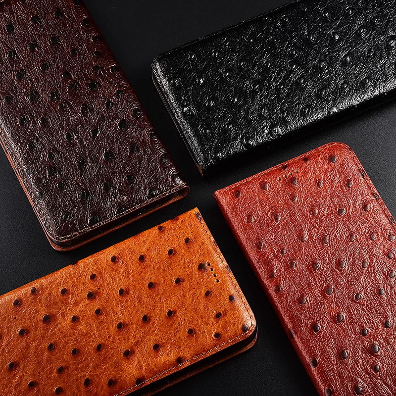  Ostrich Texture Genuine Cow Leather Case For Samsung Galaxy A10 A20 A30 A40 A50 A70 A80 A90 Cover F