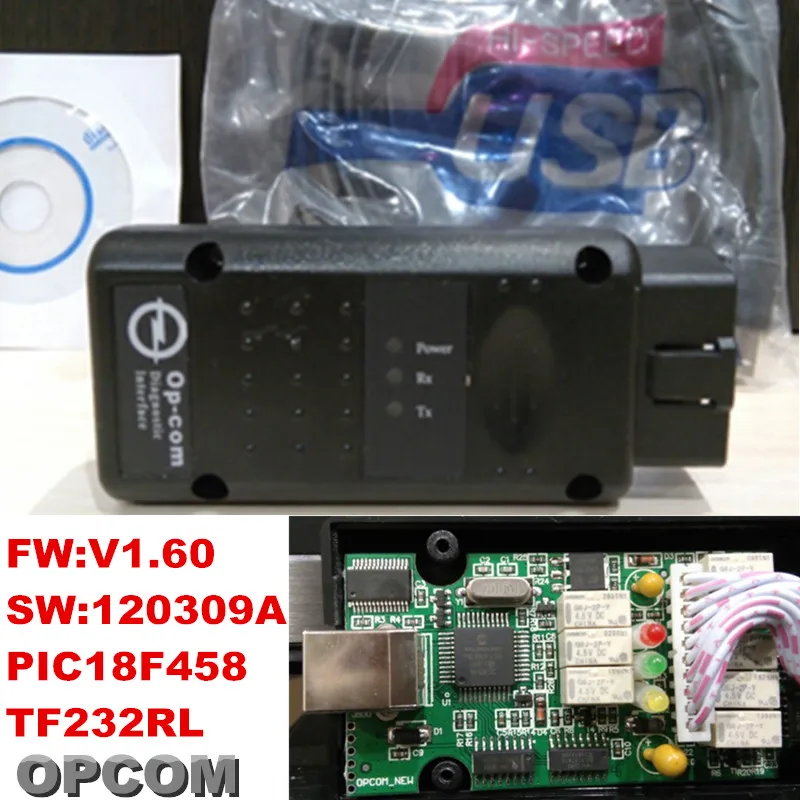 Высокое качество + Opcom программное обеспечение 2014 02 с PIC18F458 чип op-com может OBD2