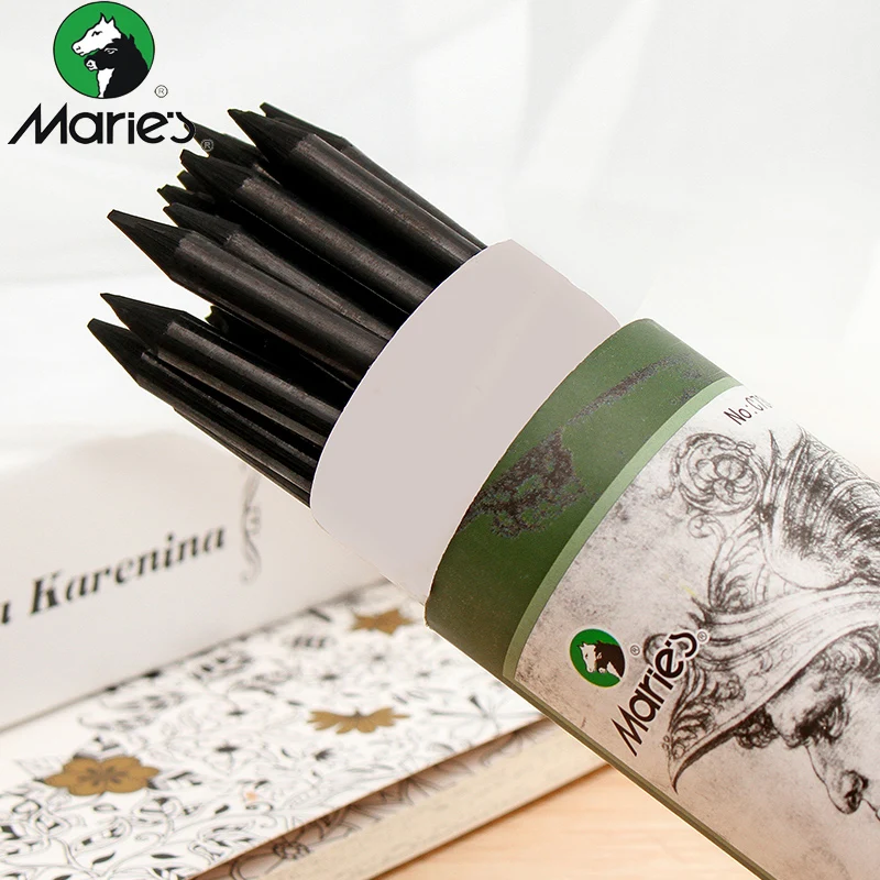 

Maries full charcoal pencil sketch in soft carbon pen school professional painting art special painting brush