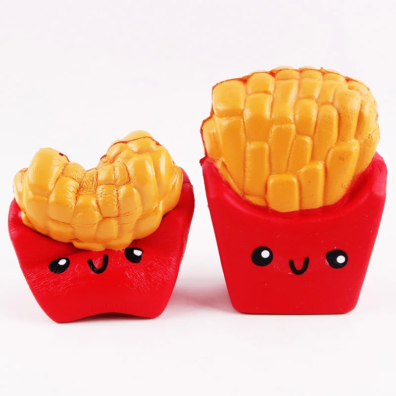 Kawaii squishies المقلية مشتم اسفنجي بطء المشرقة لينة ضغط محشوة الاطفال اللعب الهاتف المحمول الأشرطة هدايا مجموعات