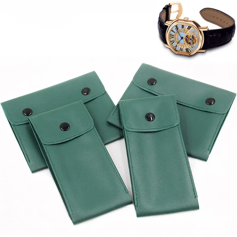 Высокое качество из искусственной кожи часы защиты сумка стиль влюбленных часы сумки для хранения зеленый кожаный бренд механические часы дорожная сумка