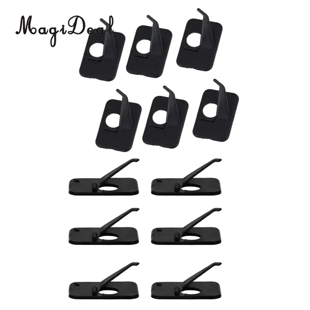 MagiDeal Professional 6Pcs Shooting Hunting Archery Recurve Bow Plastic Adhesive Arrow Rest Left / Right Hand 3 x 2 x 1cm Black