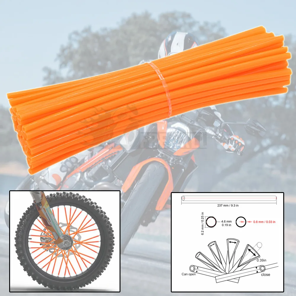 Universal Motorcycle Wheel Rim Spoke Skins Covers Wrap Tubes Decor
