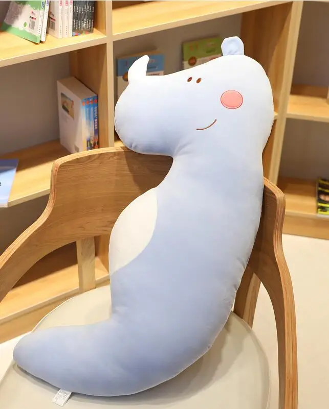 Новая большая детская одежда на рост 80, 100/120 см Kawaii моделирование», «динозавр», Бегемот Пижама «Микки Маус Плюшевые игрушки милая длинная подушка подарки для детей домашний декор - Цвет: Розовый