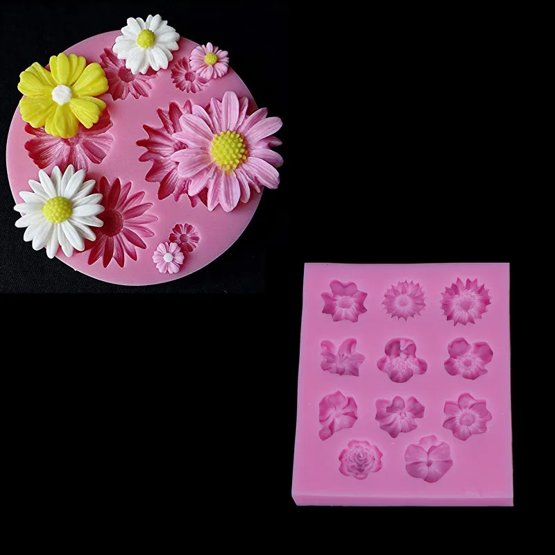 

Silicone Mold 3D Sun Rose flower Mould For Soap,Candy,Chocolate,Ice,Flowers Cake decorating tools