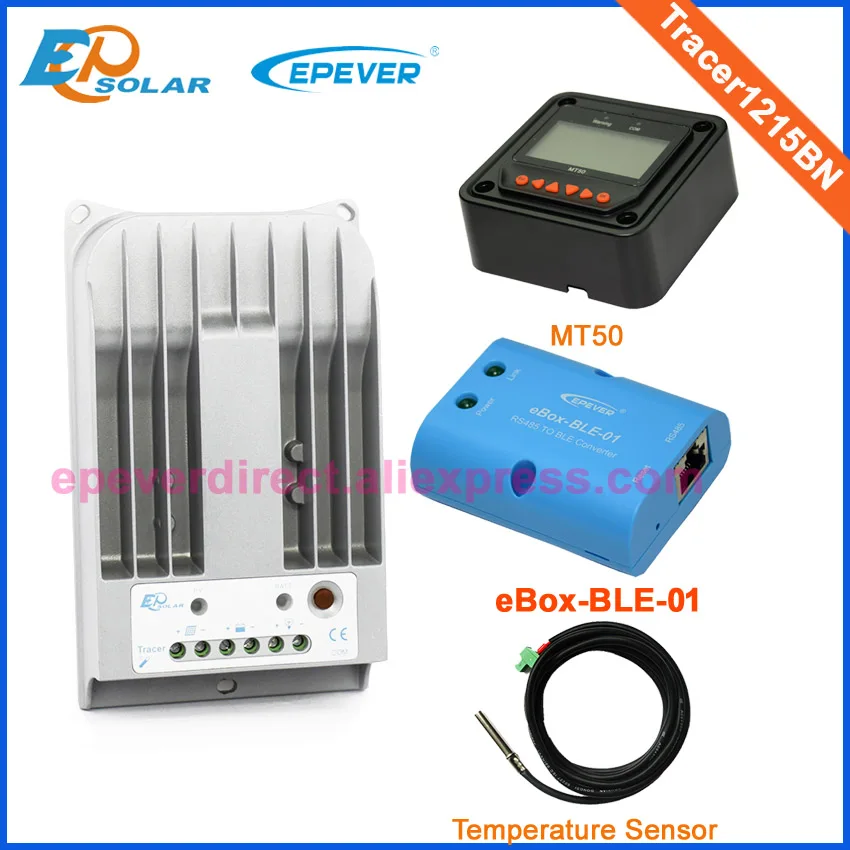

10A Solar battery charging regulator with MT50 remote meter temperature sensor and bluetooth function MPPT Tracer1215BN