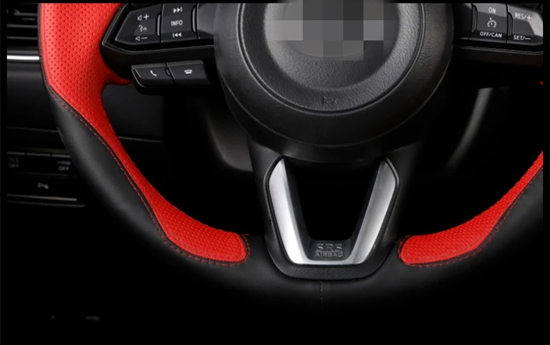 Кожаный чехол на руль для MAZDA 6 ATENZA M6 2014 2019 ручная работа|Хромирование| |