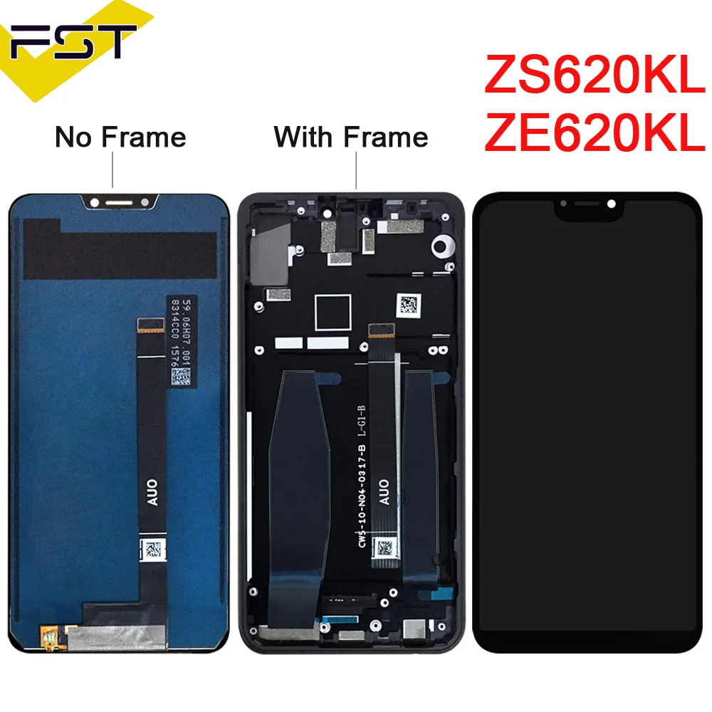 Écran Complet Pour ASUS Zenfone 5z ZS620KL - 6.2 Pouces, Noir, Vitre + LCD + Verre Trempé, Neuf
