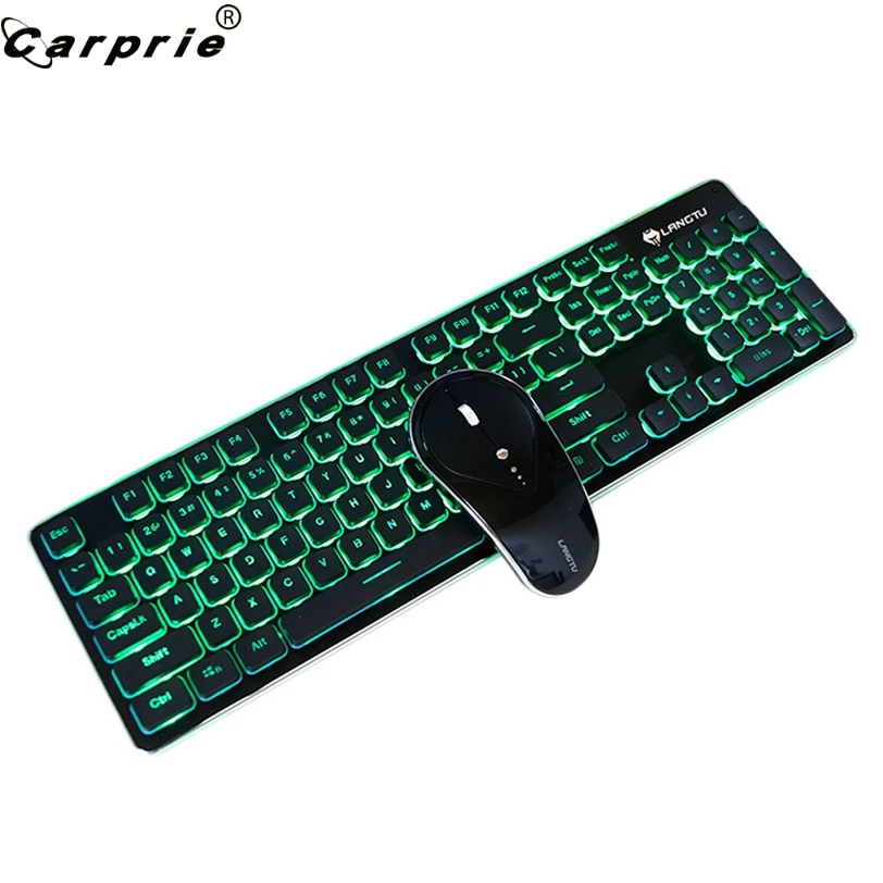 CARPRIE 2 4G беспроводной перезаряжаемый светодиодный клавиатура с подсветкой