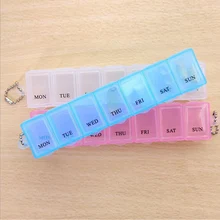 2017 Biggest sell 7 Days Weekly Tablet Pill Medicine Box Holder Storage Organizer Container Case Pill Box Random Color